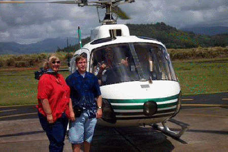 After helicopter ride