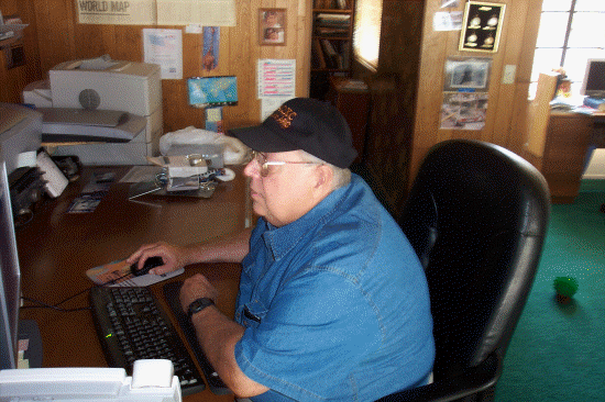 Lee checking his mail