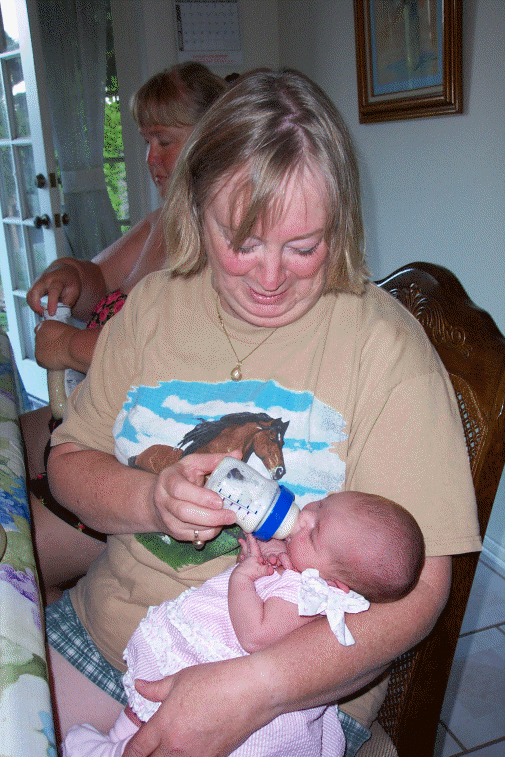 Great Aunt Chris feeding me