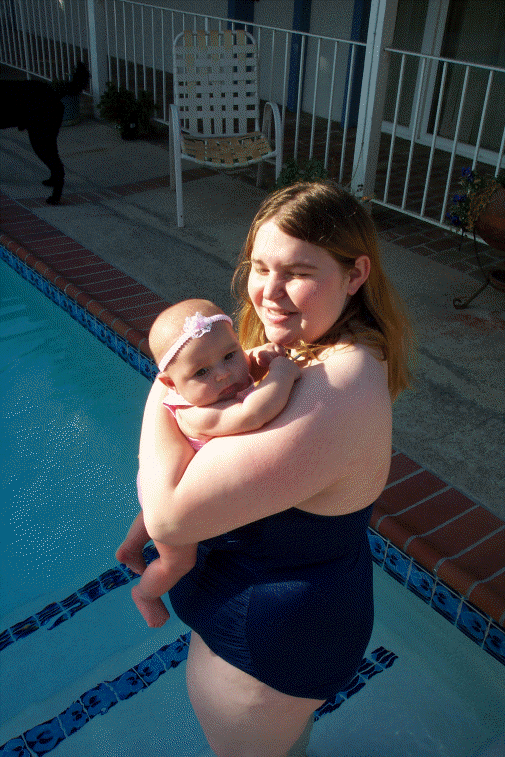 I'm about to show mom how I can swim