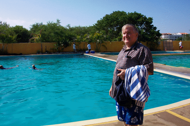 Pete at the dolphin pool