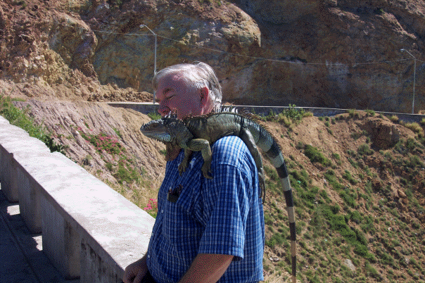 Pete with a friend on his sholder