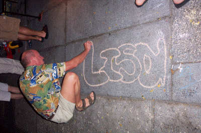 Lisa on the sidewalk