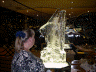 Ice carving at the dining room