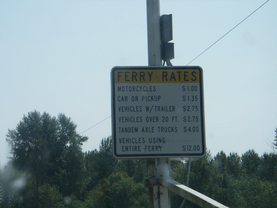 The ferry rates