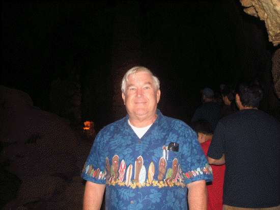 Pete inside the cave