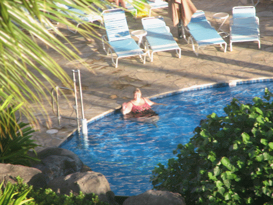 Katie enjoying the pool
