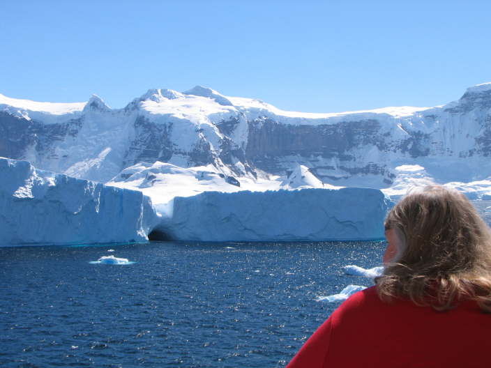 Katie checking out the ice