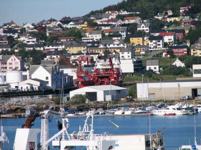 Busy harbor at Alesund
