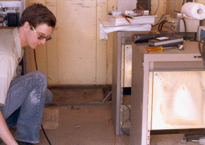 Roy checking out the building